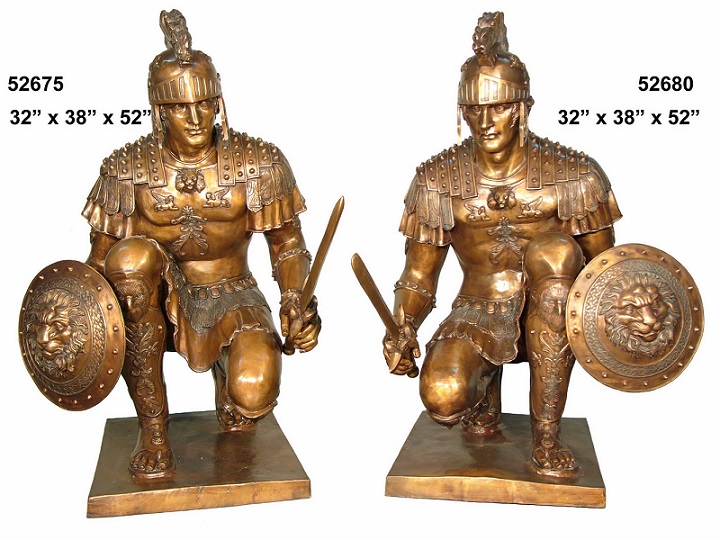 Pair of Bronze Roman Centurions - Click Image to Close